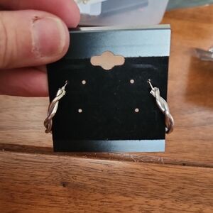 Fashion Jewelry Silver Twisted Earrings